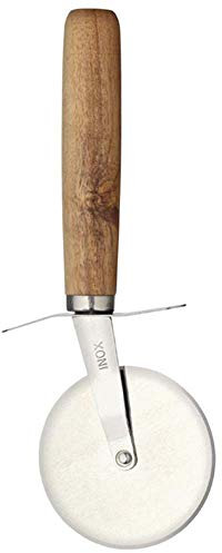 KitchenCraft World of Flavours Pizzaschneider mit handgeschnitztem Holzgriff, Edelstahl, 19,5 cm (7,5)