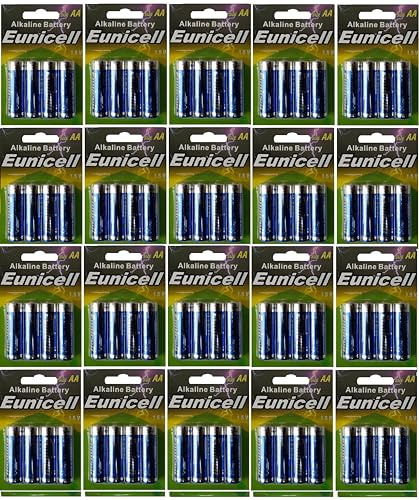 EUNICELL AA LR6 Mignon R6 1,5V Alkaline, 80 Stück für Geräte & Elektronik | 80 EUNICELL AA: 1,5V, Alkaline; für Fernbedienungen, Spielzeuge, Kameras.