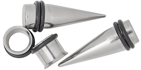 BodyJewelryOnline Erwachsene 4 STK. 0 Kegel zu messen und Tunnel-Kit - O-Ringe im Lieferumfang enthalten - 316l Chirurgenstahl