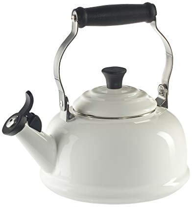 Le Creuset Enamel On Steel Whistling Tea Kettle, 1.7 qt., White