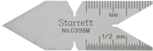 Starrett C398M Metric Standard 60 Degree Centre Gauge, Satin Chrome Finish