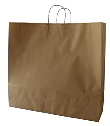 Papiertragetaschen mit Kordel BRAUN extra groß 54 + 14 x 50 cm (25 Stück)