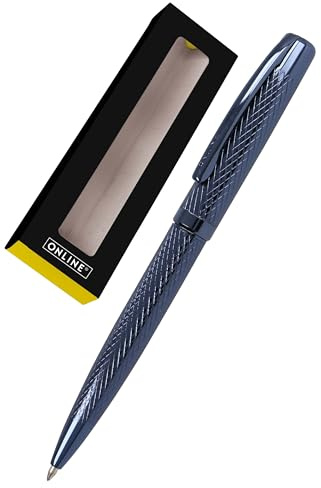 Online Penna a sfera Eleganza Diamond Night I di alta qualità in metallo blu I ricarica grande sostituibile, clip in metallo, inchiostro nero, resistente ai documenti, confezione regalo inclusa