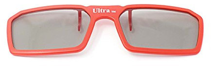 Ultra 1 Pair of Red 3D Clip On Glasses Passive 3D Glasses Men Women Compatible with RealD Cinemas 3D Glasses for TV Movie Glasses For Prescription Glass Wearers Circular Polorised Cinema Glasses