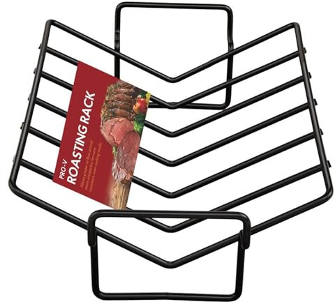 HIC Kitchen Roasting Pro V-Shaped Baking Rack, Nonstick-Coated Steel, For Even Cooking And Juicy Results, 15.75 x 10.25 x 4-Inches