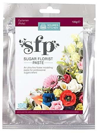 Squires Kitchen Sugar Florist Paste (SFP) Cyclamen Ruby 100 Gram