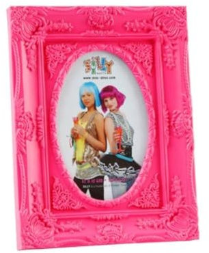 trendfinding Foto Bild Ornament Rahmen Design Stand Bilderrahmen Ornamente rechteckig oval Hochformat und Querformat mit Aufsteller 10 x 15 pink