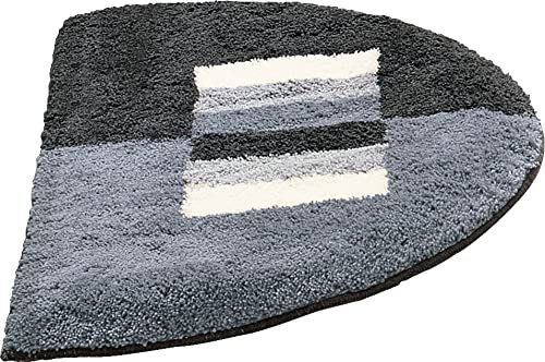 Erwin Müller Duschvorlage Korfu, Duschmatte rutschhemmend grau Größe 50x80 cm - für Fußbodenheizung geeignet, flauschig, weich (weitere Farben)