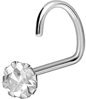 PIERCINGLINE 925er STERLING SILBER Nasenpiercing KRISTALL Piercing Nase Stecker
