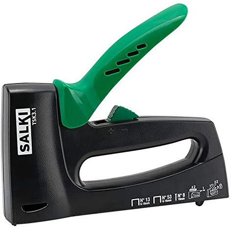 salki 86700517 Heftgerät, Metall, multifunktional, für Heftklammern Typ 53 und 13, Brad 8, Schwarz