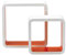 King Collection King Home m1105002/D juego 2 piezas estante Quadra Stondata de MDF bicolor, blanco/naranja, 26 x 10 x 26h 20 x 10 x 20h