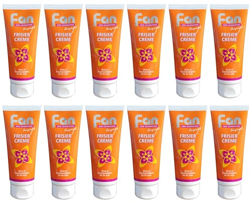 Fan Frisiercreme Original 100 ml – Styling Creme – 12er Pack | klassisch für formbares Haar – mehr Glanz & Geschmeidigkeit für Damen und Herren