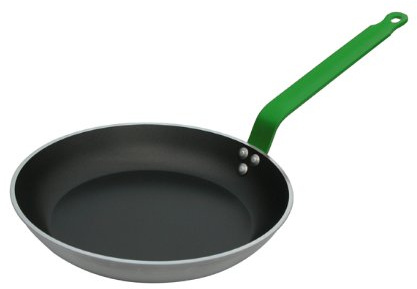 De Buyer - 8060.32 - Poêle ronde anti-adhésive choc - queue feuillard verte - Diamètre 32