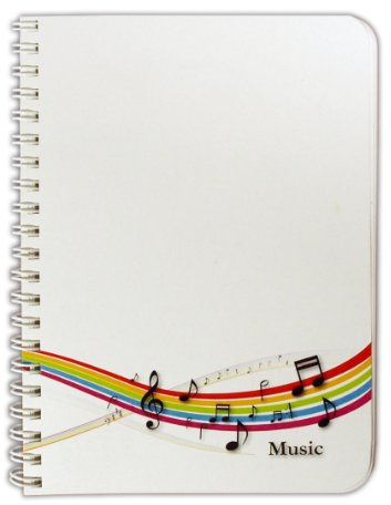 BookFactory Music Notebook/Music Journal - 100 Pages, Laminate Cover, Wire-O, 5'' x 7'' (12.7cm x 17.7cm), 10 Staves per Page Format (Made in USA)
