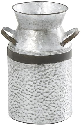 Deco 79 93992 Milchkanne, Metall, verzinkt, 25,4 x 35,6 cm