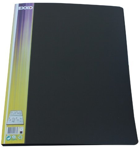 EXXO by HFP 12167 Sichtbuch A3 mit 20 eingeschweißten Hüllen, PP-Vollkunststoff, schwarz, 440 x 335 mm