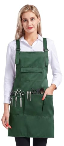 Nanxson Unisex Damen Friseur Schürze Friseurumhang Arbeitsschürze | verstellbare Haare Schneiden Schürze mit Taschen für Haare schneiden, kochen, Hausarbeit, malen, Gartenarbeit