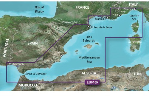 Garmin BlueChart g3 HD - HXEU010R - Spagna Costa Mediterranea - microSD/SD