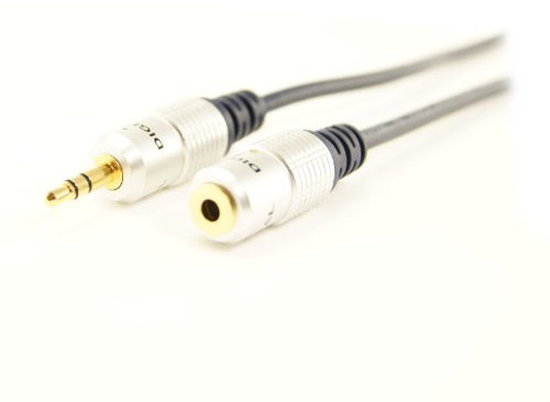 Ex-Pro® - ProAV OFC Gold - Metal Audio Cable 3.5mm to 3.5mm Socket Extension - 10m [1000cm]