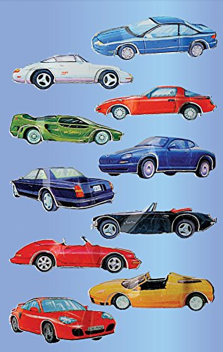 AVERY Zweckform 53752 Kinder Sticker Sportwagen (3D Effekt) 10 Aufkleber