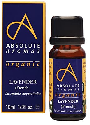 Absolute Aromas Organic Lavender Essential Oil 10ml - 100% Pure, Natural, Vegan, Undiluted and Cruelty-Free - for use in Diffusers, Oil Burners and Aromatherapy Blends