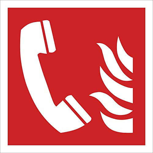Brandmeldetelefon Brandschutzzeichen Symbol Aufkleber Nachleuchtend ASR A1.3 400 x 400 mm