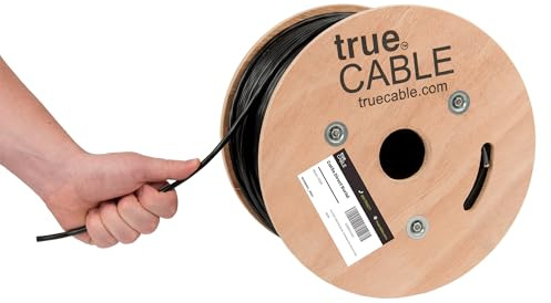 trueCABLE Cat5e Outdoor, 500ft, Waterproof Direct Burial Rated CMX, 24AWG Solid Bare Copper, 350MHz, ETL Listed, Unshielded UTP, Bulk Ethernet Cable