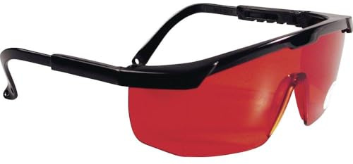 Stanley Laserbrille 1-77-171 Rot / Laserlichtbrille für einfacheres Erkennen von Laserstrahlen / Optimal bei ungünstigen Lichtverhältnissen / Rote Kunststoff-Gläser mit schwarzem Gestell
