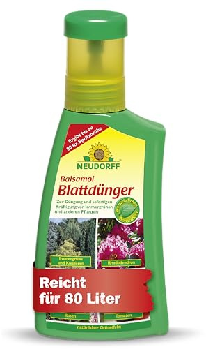 Neudorff Balsamol Blattdünger – Zur Düngung und sofortigen Kräftigung von geschwächten Koniferen, Rosen, Tomaten und anderen Pflanzen, 250 ml
