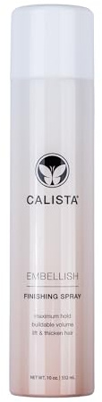 CALISTA Embellish Finishing Spray | Strong Hold Finishing & Styling Hairspray | Shiny & Soft Finish | Frizz Protection & Weather Control | All Hair Types | 10 oz.