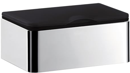 emco System 2 Feuchtpapierbox, Chrom - Feuchtpapierhalter & Behälter für feuchtes Toilettenpapier zur Wandmontage zum Schrauben - Box oder Dose, Silber