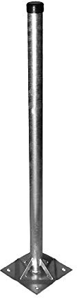 A.S.SAT Stahl Standfuß 100cm mit 20x20 cm Bodenplatte Rohr Ø 48mm verstrebt
