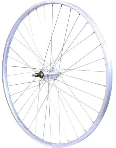 ROVVA - Roue Arrière VTT 24 Pouces De Fabrication Française (Etrto : 540X37) - 36 Rayons - Axe Moyeu 9Mm - Serrage Écrous - 6 Vitesses - Argenté
