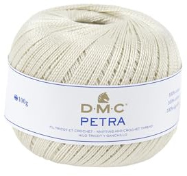 DMC Petra Yarn, 100% Cotton, Cream (Ecru), Size 5