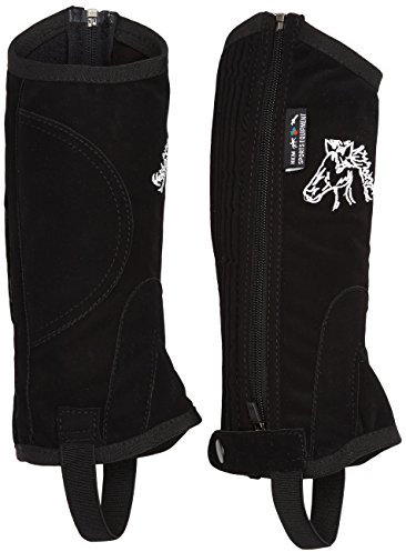 HKM -Kids- Reitletten Nubukimitat mit Elastikeinsatz, schwarz, 10, 558025