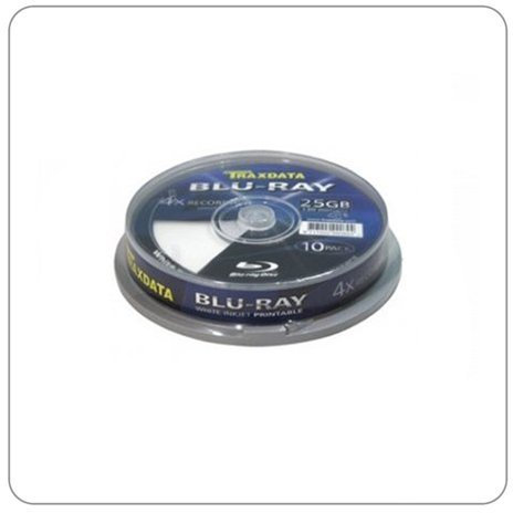 Traxdata 90l753itra006 25Go BD-R Blu-ray Blank Disc – 10pièce (S) Blank Discs 25 GB Blu-ray (BD-R, 120 mm, 4x/4x, Polycarbonate)