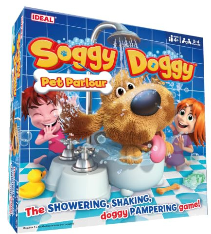 Ideal , Soggy Doggy: The Showering, Shaking, Doggy Bathing Game, Kids Games, for 2-4 Players, Ages 4+