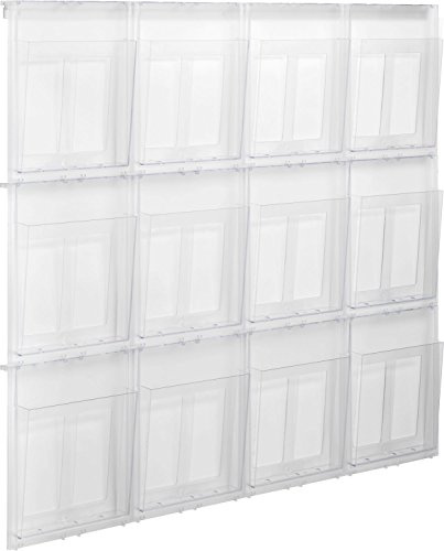 helit H6811102 - Wanddisplay „the placativ“ 12 x DIN A4, glasklar | Glasklarer Prospekthalter für Broschüren und Dokumente
