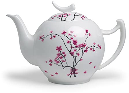 Teekanne Cherry Blossom mit Kirschblüten 2000ml weiß rosa Porzellan TeaLogic
