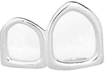 .iced-out. 2er Zahn Grill - One Size fits All - Hollow Right Silber