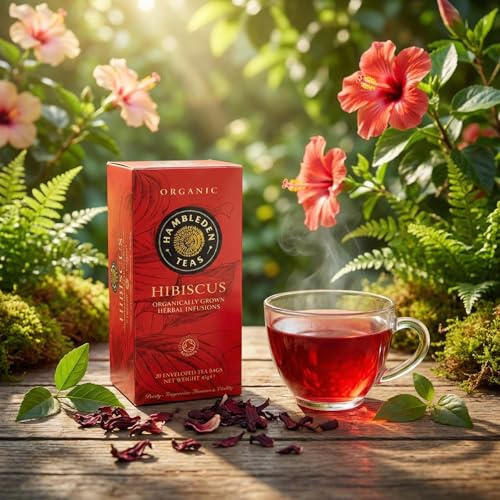 Hambleden Teas Organic Hibiscus Tea 20 Teabags (Pack of 6, Total 120 Teabags)