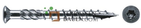 K & R terracon Terraza Diseño Tornillo Acero inoxidable A2 con pequeño Cabeza de lenteja, 5 x 60 mm, 100 unidades