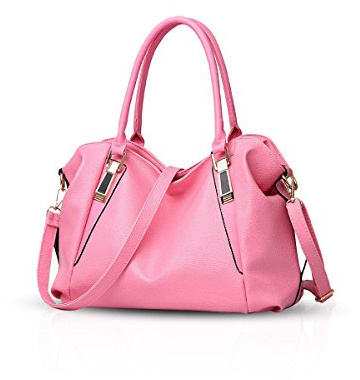 Nicole&Doris Sac souple nouveau sac dames classique de la mode casual sac bandoulière portable femmes Messenger Sacs Femme Sac à main(Pink)