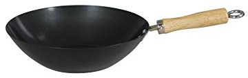 Dexam Swift - Wok Antiadherente (30 cm, Acero al Carbono), Color Negro