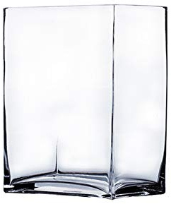 WGV Rectangle Block Vase, Length 6, Width 4, Height 6, Clear Floral Bouquet Glass Container, Fish Tank, Planter Terrarium for Wedding Party Event, Home Office Decor, 1 Piece