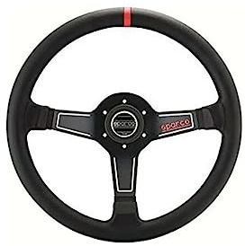 Sparco Universelles Sportlenkrad 'L575 Nero' - Schwarz Leder - Diameter 350mm SCHWARZ/ROT