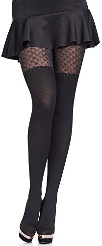 Merry Style Collant Fantaisie Motif Femme MS 371 60 DEN (Noir, S (Taille du Fabricant: 2))