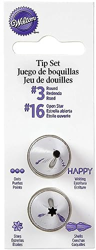 Wilton Decorating Tip Set Beccucci per Decorazione, #003 #016 | Beccuccio in Acciaio Inox per Sac à Poche, Riutilizzabile, per Decorare Torte, Dolci e Cupcake, Lavabile in Lavastoviglie