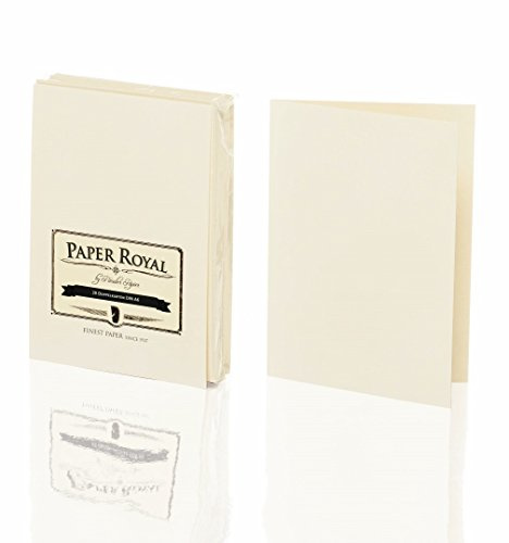 Rössler Paper Royal-Kartenpack | Kartenset | 20 Klappkarten blanko | Format DIN A6 | Blanko Karten zum Selbstgestalten | Einladungskarten blanko | 11 x 1 x 15 cm| 1 Stück | Farbe: Chamois | Klappkarten zum Gestalten von Einladungen, Grußkarten, Menükarten und Danksagungen