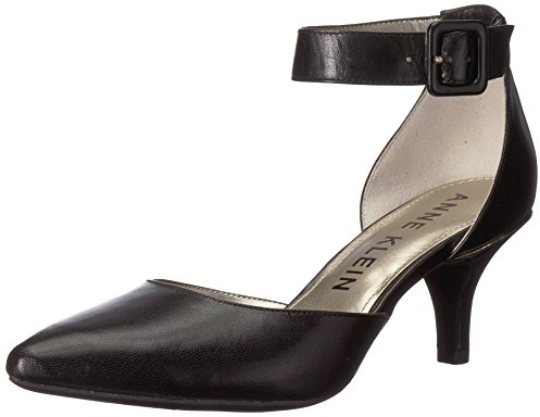 Anne Klein Women's Fabulist Leather Dress Pump, Black, 5 M US